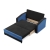 Sofa rozkładana, mikrofaza, AURELO, 148x87x90 cm, czarny, granatowy