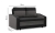 Sofa rozkładana, mikrofaza, AURELO, 148x87x90 cm, czarny, niebieski