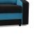 Sofa rozkładana, mikrofaza, AURELO, 148x87x90 cm, czarny, niebieski