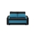 Sofa rozkładana, mikrofaza, AURELO, 148x87x90 cm, czarny, niebieski