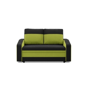 Sofa rozkładana, mikrofaza, AURELO, 148x87x90 cm, czarny, zielony