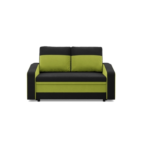 Sofa rozkładana, mikrofaza, AURELO, 148x87x90 cm, czarny, zielony