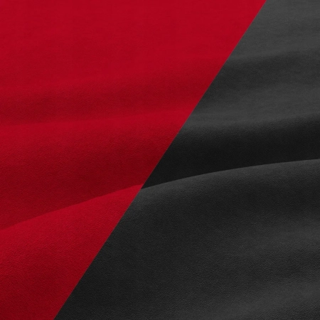 Sofa rozkładana, mikrofaza, AURELO, 148x87x90 cm, czarny, czerwony