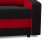 Sofa rozkładana, mikrofaza, AURELO, 148x87x90 cm, czarny, czerwony