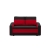Sofa rozkładana, mikrofaza, AURELO, 148x87x90 cm, czarny, czerwony