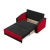 Sofa rozkładana, mikrofaza, AURELO, 148x87x90 cm, czarny, czerwony
