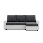 Narożnik uniwersalny, CAPERO, ekoskóra, plecionka, 231x140x92 cm, biały, ciemny szary