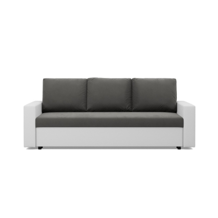 Nowoczesna kanapa, CAPERO, ekoskóra, 220x92x92 cm, biały, szary