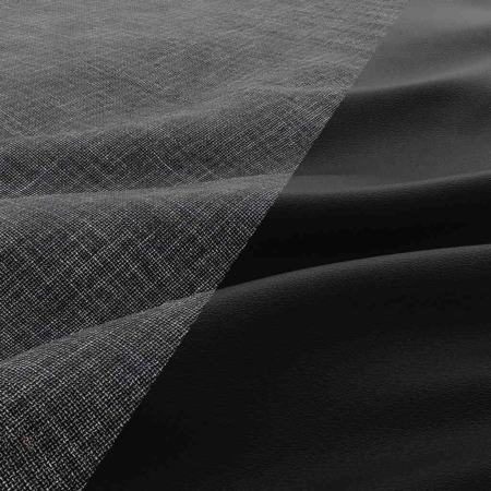 Nowoczesna kanapa, CAPERO, ekoskóra, plecionka, 220x92x92 cm, czarny, ciemny szary