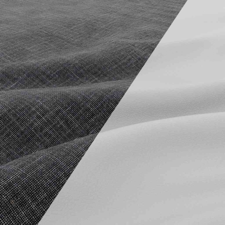 Nowoczesna kanapa, CAPERO, ekoskóra, plecionka, 220x92x92 cm, biały, ciemny szary