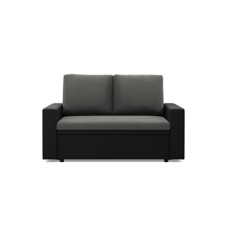 Rozkładana sofa, CAPERO, ekoskóra, 148x87x90 cm, czarny, szary