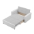 Rozkładana sofa, CAPERO, ekoskóra, plecionka, 148x87x90 cm, biały, jasny szary