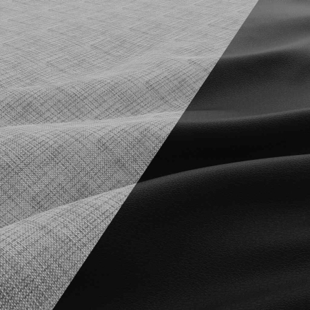 Rozkładana sofa, CAPERO, ekoskóra, plecionka, 148x87x90 cm, czarny, jasny szary