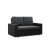 Rozkładana sofa, CAPERO, ekoskóra, plecionka, 148x87x90 cm, czarny, ciemny szary