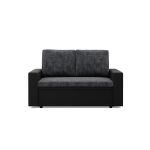 Rozkładana sofa, CAPERO, ekoskóra, plecionka, 148x87x90 cm, czarny, ciemny szary