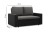 Rozkładana sofa, CAPERO, ekoskóra, plecionka, 148x87x90 cm, czarny, ciemny szary