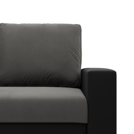 Fotel CAPERO, ekoskóra, velvet, 83x92x92 cm, czarny, szary
