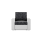 Fotel CAPERO, ekoskóra, plecionka, 83x92x92 cm, biały, ciemny szary