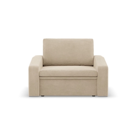 Fotel rozkładany, Punto, sztruks, 118x87x90 cm, beżowy