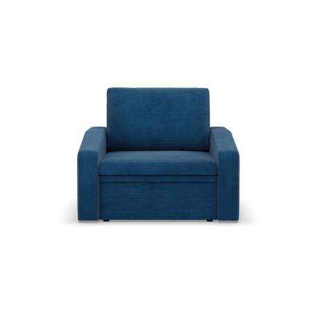 Fotel z funkcją spania, Punto, sztruks, 108x87x80 cm, granatowy