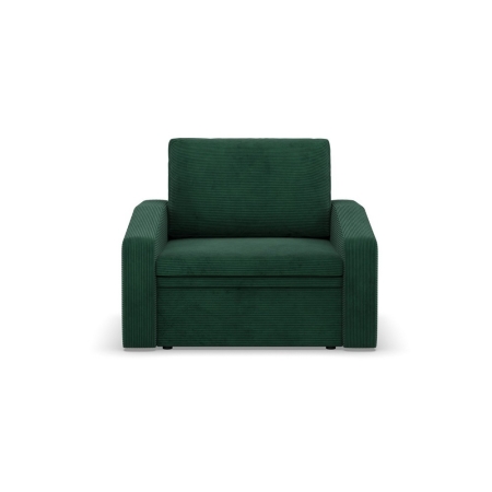 Fotel z funkcją spania, Punto, sztruks, 108x87x80 cm, butelkowa zieleń