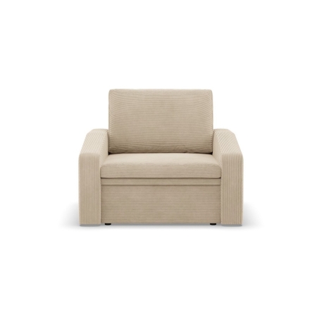 Fotel z funkcją spania, Punto, sztruks, 108x87x80 cm, beżowy