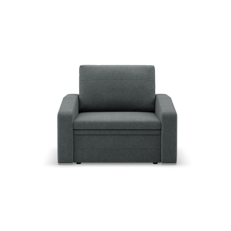 Fotel z funkcją spania, Punto, plecionka, 108x87x80 cm, ciemny szary