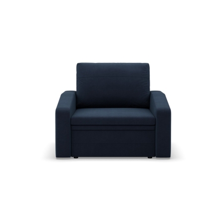 Fotel z funkcją spania, Punto, plecionka, 108x87x80 cm, granatowy
