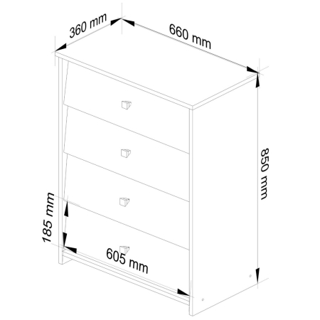 Szafka na buty, schowek, CALMO, 66x36x85 cm, biel, mat
