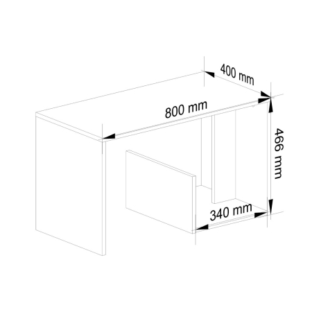 Ława kawowa, stolik, OSKAR, 80x40x45 cm, biel, mat