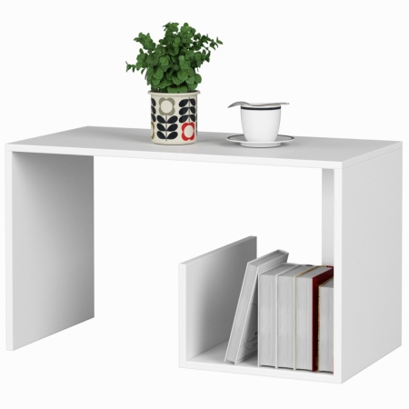 Ława kawowa, stolik, OSKAR, 80x40x45 cm, biel, mat