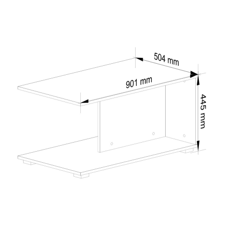Ława kawowa, stolik, TIVO, 90x50x45 cm, biel, mat