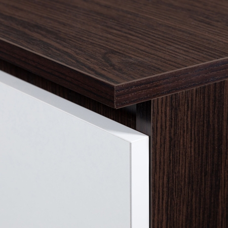 Szafka nocna, stolik, STILO, 2 szuflady, 40x35x40 cm, wenge, biel, mat