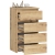 Szafka do sypialni, STILO, 4 szuflady, 40x35x74 cm, dąb artisan, mat