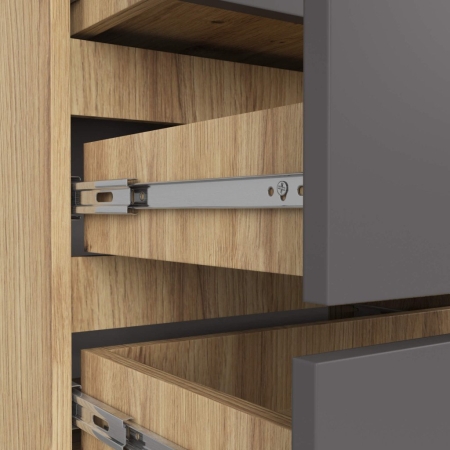 Szafka nocna, stolik, ALMA, 60x35x57 cm, dąb artisan, grafit szary, mat