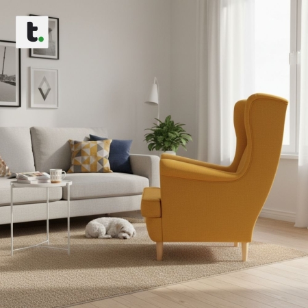 Fotel skandynawski, Myso, 81x95x102 cm, miodowy