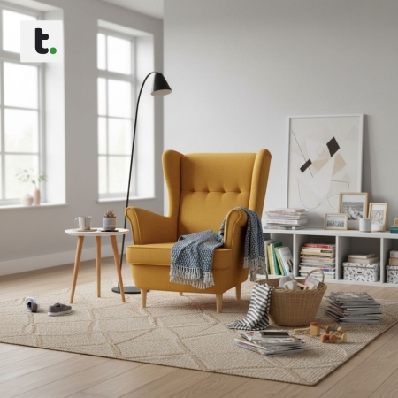 Fotel skandynawski, Myso, 81x95x102 cm, miodowy