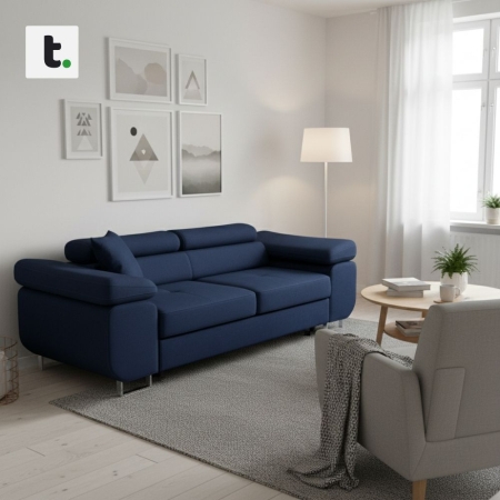 Rozkładana sofa, Bellezza, 209x100x87 cm, granatowy