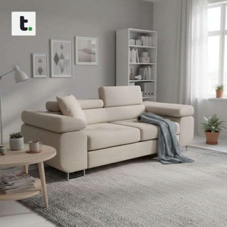 Rozkładana sofa, Bellezza, 209x100x87 cm, beżowy