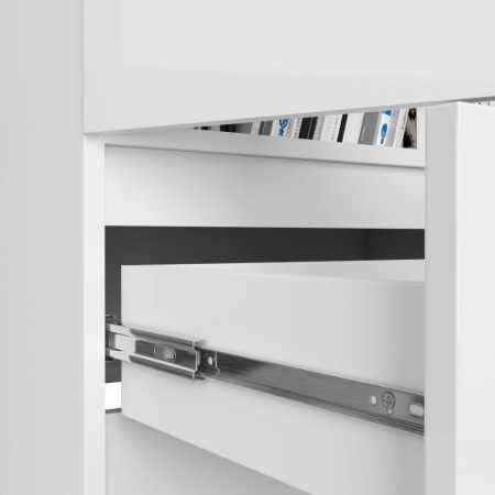 Regał biurowy, szafa, zamykany, GRAND, 60x35x180 cm, biały, połysk