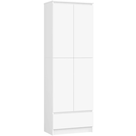 Regał biurowy, szafa, zamykany, GRAND, 60x35x180 cm, biały, mat