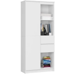 Regał biurowy, półki, szuflady, ORDO PLUS, 80x35x180 cm, biały, mat