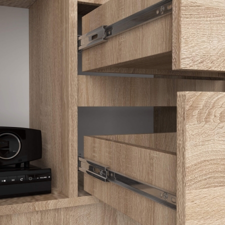 Regał biurowy, zamykany, 2 szuflady, ORDO PLUS, 80x35x180 cm, dąb sonoma, mat