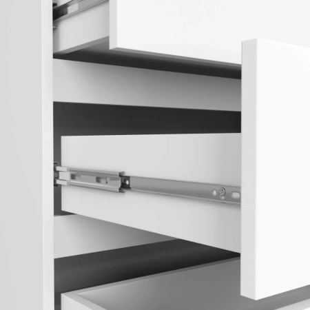Komoda do sypialni, 8 szuflad, STILO, 160x40x99 cm, biel, mat