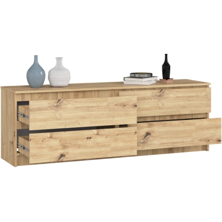 Komoda do domu, STILO, 160x40x55 cm, dąb artisan, mat