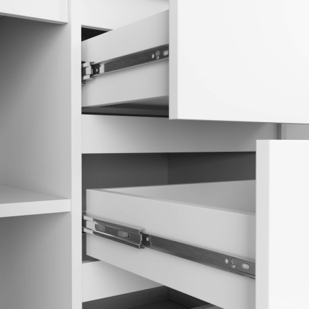 Komoda do sypialni, 3 szuflady, PLENO, 120x40x77 cm, biel, mat