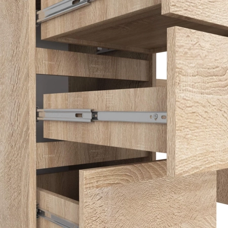 Biurko komputerowe, szuflady, CORE, 135x50x77 cm, dąb sonoma, mat