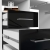 Biurko komputerowe, szuflady, szafka, SOFIA, 124x52x74 cm, biel, czarny, połysk