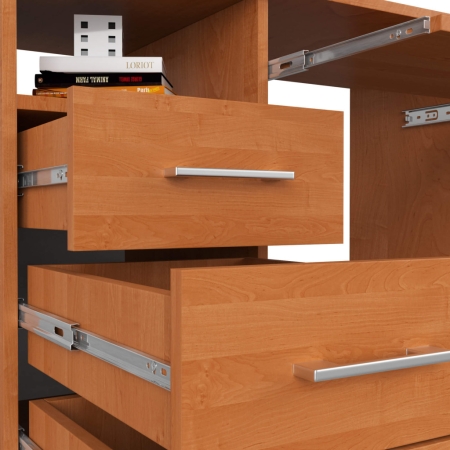 Biurko komputerowe, szuflady, szafka, SOFIA, 124x52x74 cm, olcha, mat