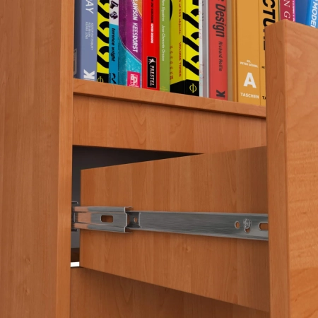 Regał do salonu, biura, 1 szuflada, półki, ARLO, 60x35x180 cm, olcha, mat